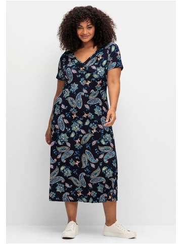 sheego by Joe Browns Jerseykleid in dunkelblau gemustert