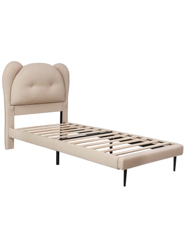 ABRIHOME Kinderbett mit Kopfteil in Tierform in Beige, 90x200cm