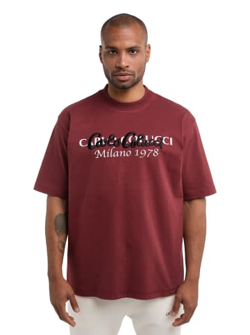 Carlo Colucci T-Shirt De Stafeni in Bordeaux