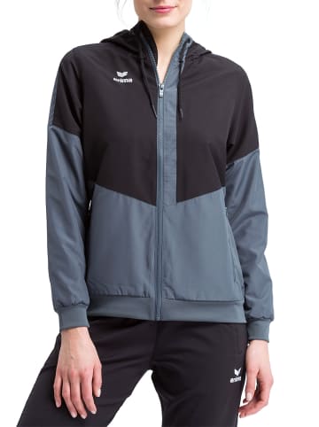 erima Squad Tracktop Jacke mit Kapuze in schwarz/slate grey