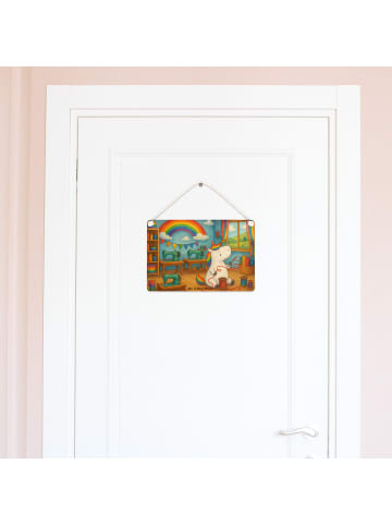 Mr. & Mrs. Panda holzbild Einhorn Näherin Design ohne Spruch in Weiß