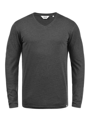 !SOLID Langarmshirt SDBeda 21102912ME Longsleeve mit V-Ausschnitt in Grau