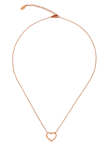 ANELY Edelstahl Halskette mit Herz Anhänger in Roségold