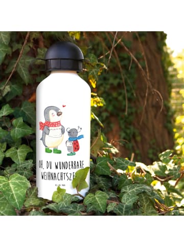 Mr. & Mrs. Panda Wasserflasche Smörle Winterzeit mit Spruch in Weiß