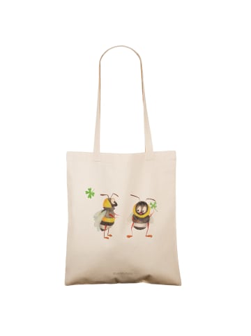 Mr. & Mrs. Panda Tote Bag Hummeln Kleeblatt ohne Spruch in Creme
