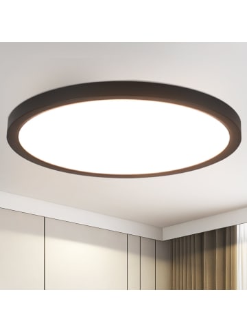 ZMH LED Deckenleuchte in Schwarz Ø30cm Rund Flach 4000K neutralweiß 24W