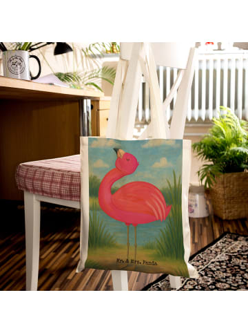 Mr. & Mrs. Panda Tasche Flamingo Stolz Design ohne Spruch in Weiß