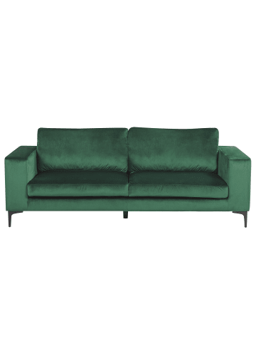 Beliani 3-Sitzer Sofa VADSTENA in Grün/Schwarz - (W) 215 x (H) 82 x (L) 87 cm