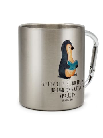 Mr. & Mrs. Panda Tasse Pinguin Buch mit Spruch in Silber