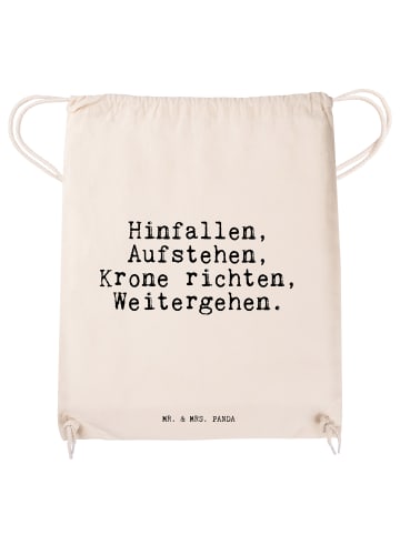 Mr. & Mrs. Panda gym tasche Hinfallen, Aufstehen, Krone richten,... in Creme