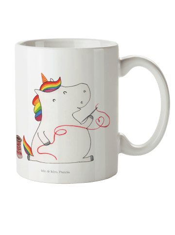 Mr. & Mrs. Panda Kunststoffbecher Einhorn Näherin ohne Spruch in Weiß