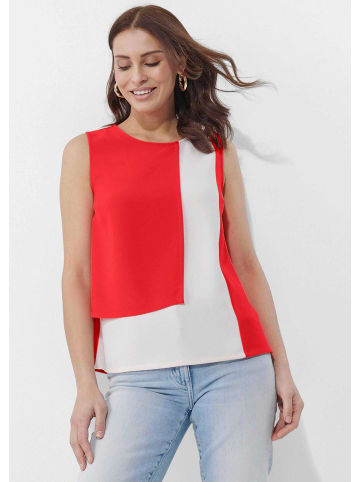 Alba Moda Modische Bluse mit weiter Silhouette in koralle / creme