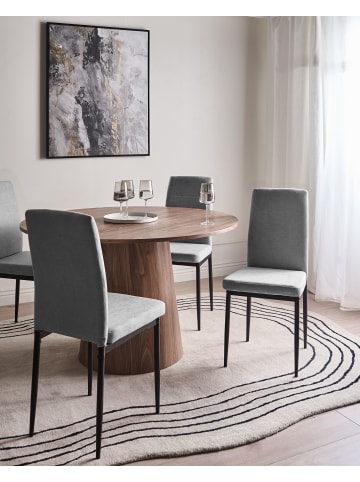 Beliani 4er-Set Esszimmerstuhl RINER in Grau/Schwarz