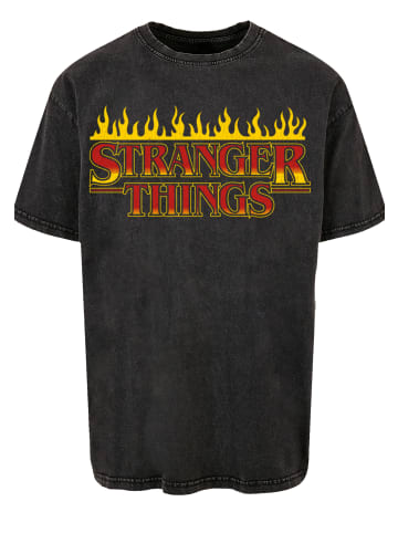F4NT4STIC Oversize T-Shirt Stranger Things Fire Logo Men Netflix TV Series in schwarz