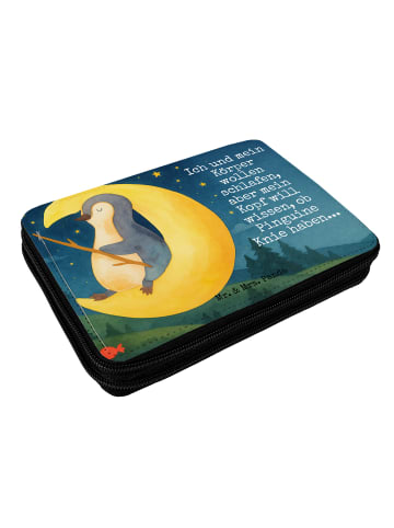 Mr. & Mrs. Panda Mäppchen Pinguin Mond Design mit Spruch in Weiß