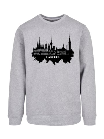 F4NT4STIC Sweatshirt Cities Collection - Hamburg skyline in grau meliert