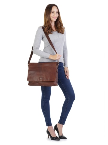 Bodenschatz Messenger echt Leder in cognac