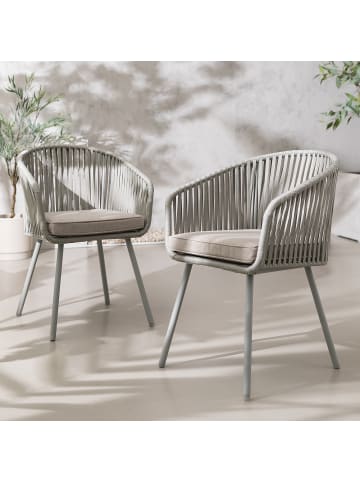 home24 Gartenstuhl NOXI 2er-Set in Taupe