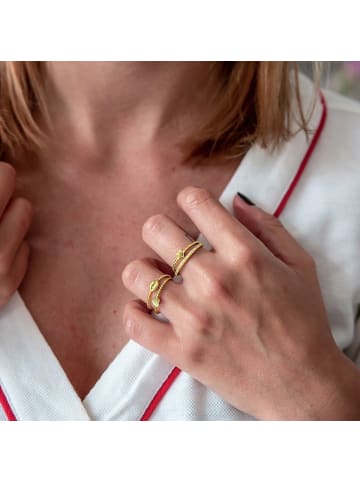 Glanzstücke München Ring Stern Sterling Silber in gelbgold