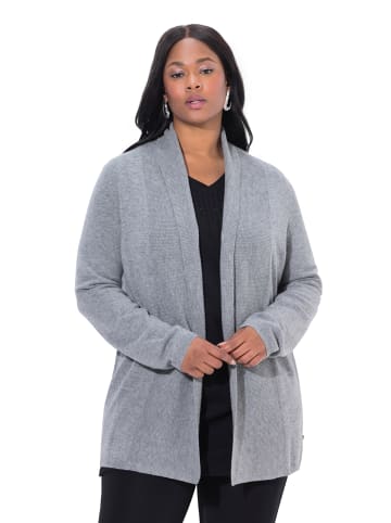 Ulla Popken Strickjacke in hellgrau mélange