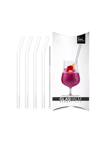 Eisch 4er Set Glashalm-Set Gentleman 22,5 cm in transparent