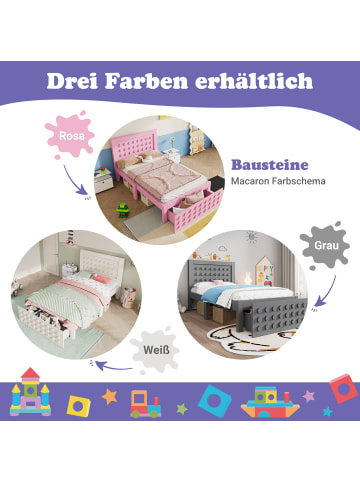 ABRIHOME Kinderbett in Weiß 90x200 cm mit Schubladen und Stauraum ohne Matratze