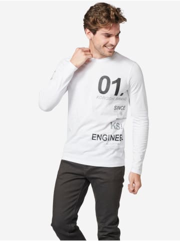 KOROSHI Langarm T-Shirt in weiß