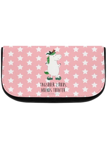 Mr. & Mrs. Panda Make-up-Tasche Einhorn Joker mit Spruch in Rot Pastell
