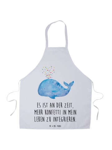 Mr. & Mrs. Panda Kochschürze Wal Konfetti mit Spruch in Weiß
