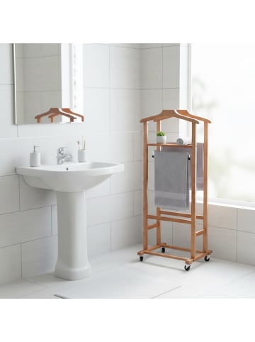 relaxdays Herrendiener "Premium" in Braun - (B)47 x (H)107 x (T)37 cm