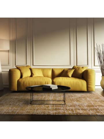 KADIMA DESIGN Teppich Velours, Textil, Geometrisch, Schlafzimmer, Weich in Senfgelb