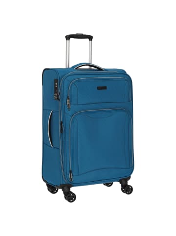 D&N Travel Line 9204 - 4-Rollen-Trolley M 66 cm erw. (schwarz) in blau