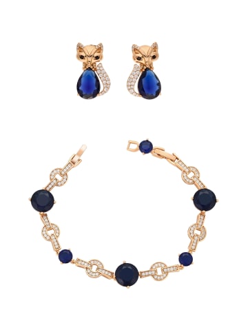 faina Women Jewelry Set in rose gold navy