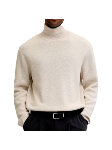 Jack and Jones Milano Stitch Knit Roll Neck in Beige