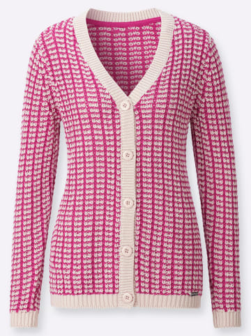 WITT WEIDEN Strickjacke in fuchsia-sand-gemustert