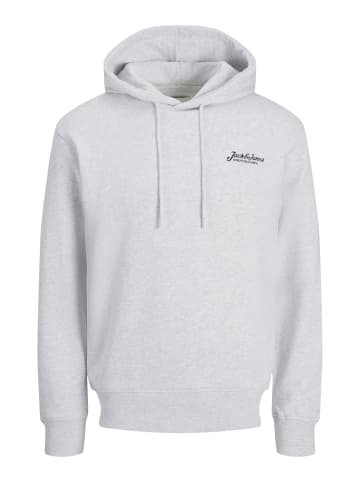 Jack & Jones Kapuzenpullover mit Kordelzug und Logostickerei in Hellgrau