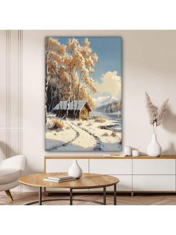 MuchoWow Leinwand bilder Berghütte (BxH)