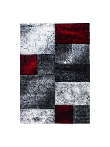 KADIMA DESIGN Teppich Kurzflor Karo Look Polypropylen Wohnzimmer in Rot