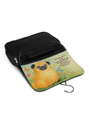 Mr. & Mrs. Panda Kulturtasche Mops Design mit Spruch in Weiß