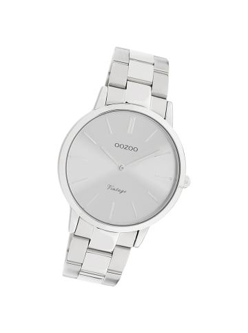 Oozoo Analog-Armbanduhr Oozoo Vintage Series silber mittel (ca. 38mm)