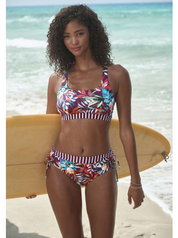 Venice Beach Bustier-Bikini-Top in bordeaux bedruckt