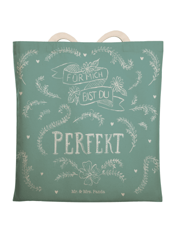 Mr. & Mrs. Panda Beuteltasche Für mich bist du perfekt mit Spruch in Bunt
