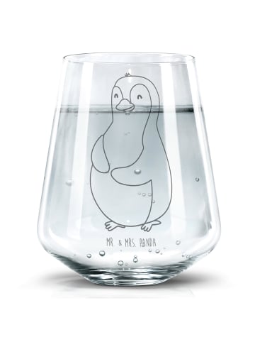 Mr. & Mrs. Panda Glas Pinguin Diät ohne Spruch in Transparent