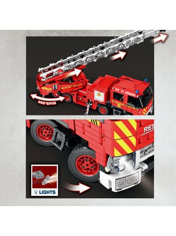 Reobrix 22005 Feuerwehr Drehleiter Klemmbaustein RC Feuerwehrfahrzeug 3266 Teile