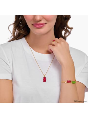 Thomas Sabo Großer Anhänger Goldbär Rot in gold, rot