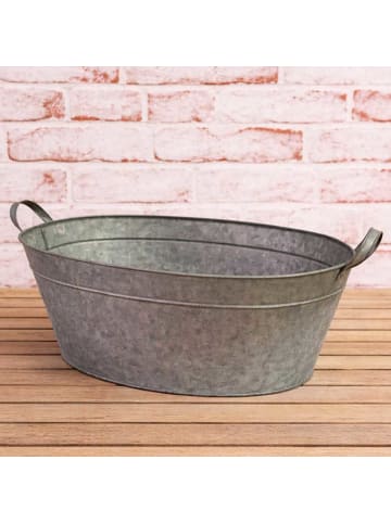 AltoBelli Pflanz Wanne AURORA Zink mit 2 Griffen 42x30 cm