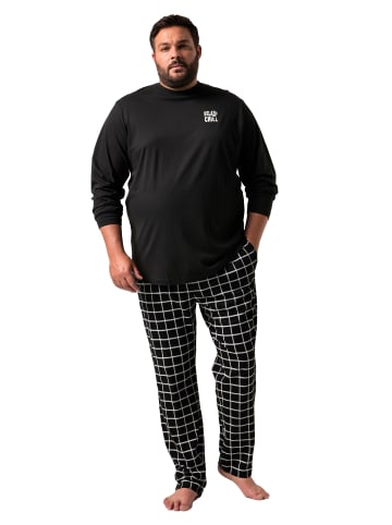 Men Plus Langer Schlafanzug in schwarz