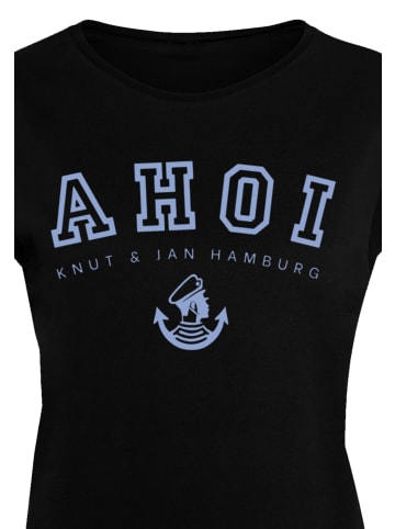 F4NT4STIC Damen T-Shirt PLUS SIZE Ahoi Knut & Jan Hamburg in schwarz