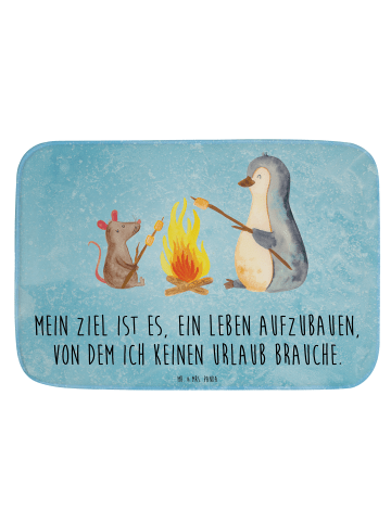 Mr. & Mrs. Panda Badvorleger Pinguin Lagerfeuer mit Spruch in Eisblau