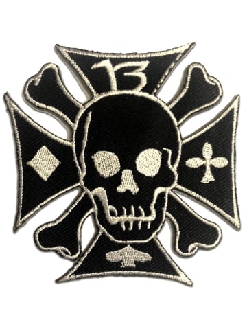 Catch the Patch Chopper Kreuz TotenkopfApplikation Bügelbild inSchwarz